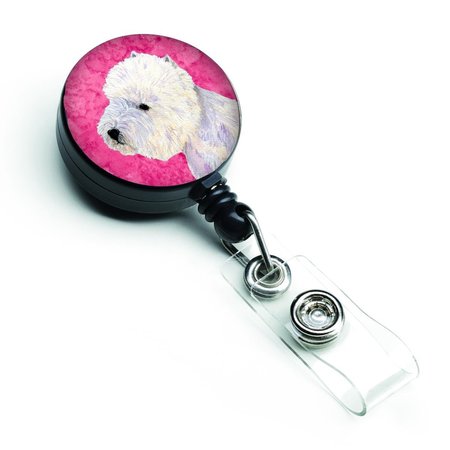 CAROLINES TREASURES Pink Westie Retractable Badge Reel LH9360PKBR